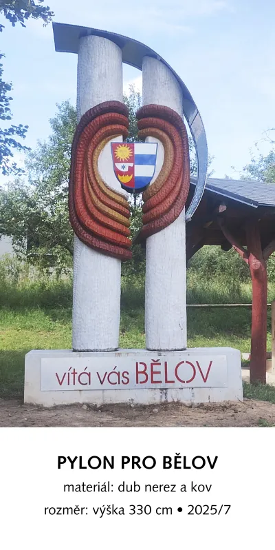 Vstupní pylon pro obec Bělov